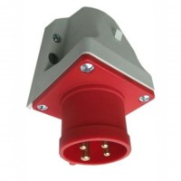 Industrial Plug wall-mounted inlet, IP44, 16A, 4-pole, 230V, 