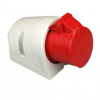 Socket wall-mounted inlet, IP44, 32A, 4-pole