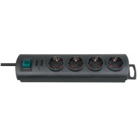 Primera-Line, power strip 4-fold (power strip with switch and 1.5m cable, 90° arrangement of sockets) black 