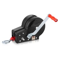 Hand crank winch with cover DWK 35 VC, belt, 1588kg Dragon Winch