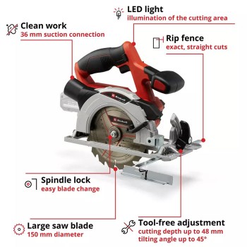 Akumulatora ripzāģis TE-CS 18/150 Li - Solo 18V Einhell