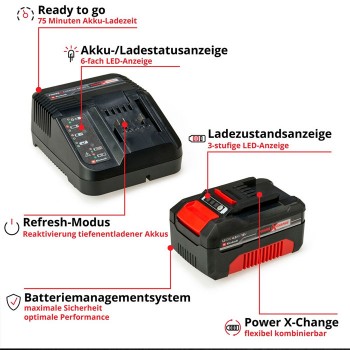 Зарядное устройство + аккумулятор 18V 4.0Ah Power-X-Change A1 Einhell