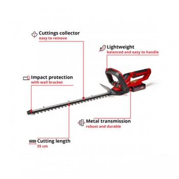 Cordless Hedge Trimmer GC-CH 1855/1 Li Kit (1x2.5 Ah) 18V Einhell