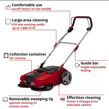 Cordless Push Sweeper TE-SW 18/610 Li-Solo 18V Einhell