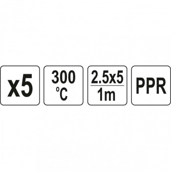 Набор пластиковых сварочных прутков (5шт) (полипропилен PPR) 2.5х5мм, 5х1м YATO