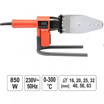 PVC plastic pipe welder Ø 20-63mm 850W YATO