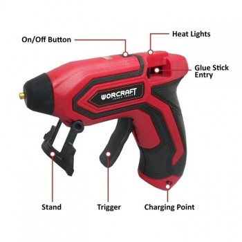 Li-ion Cordless hot melt glue gun 3.7V, 1.5Ah WORCRAFT