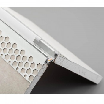 Алюминиевый профиль LED GLAX угловой, наружный для гипсокартонных плит, 3м, неанодированный