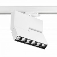LED track light fixture SIERRA,18W,1620lm,AC220-240V,50/60 Hz,PF>0,9,Ra≥80,IP20,IK08,4000K,48°,white