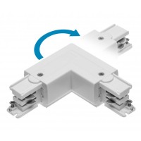 L 90° Adjustable Connector for X-RAIL Three-Phase Busbar, 101x101mm, inner/outer, white