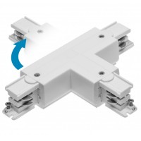 T Adjustable Connector for X-RAIL Three-Phase Busbar, 166x101mm, inner/outer, left, white