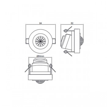 Motion detector CM-15, White, 1200W, 8m, IP20, 360° GTV