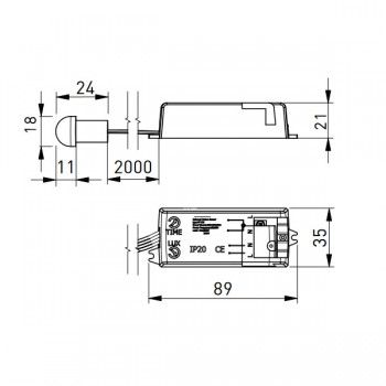 Kustības sensors CR-18, Balts, 800W, 8m, IP20, 360° GTV