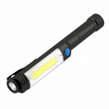 LED Flashlight 6W,  3modes (main, additional, red  warning),  3xAA1,5V, 400lm, 6400K, IP44, black, magnet