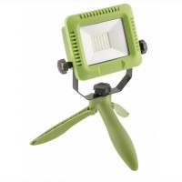 LED floodlight with rechargeable battery ALLEDO 10W, 800lm, AC220-240V, 50/60 Hz, PF>0,5, RA>80, IP54, 120°, 6400K, green