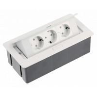Pull-out power socket SOFT 3x sockets schuko, power cord with plug, white