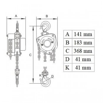 Chain block 2t (3m) TOHO