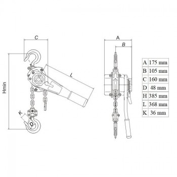 Double lever block 2.0t (1.5m) TOHO