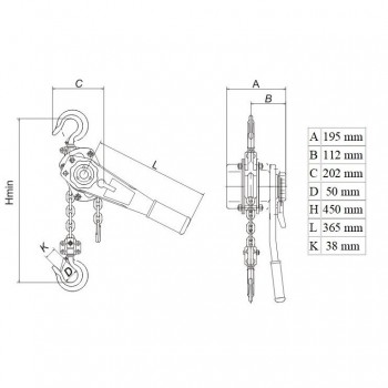 Double lever block 3.0t (1.5m) TOHO