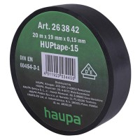 Insulation tape black 0.15 mm x 19 mm x 20m HAUPA