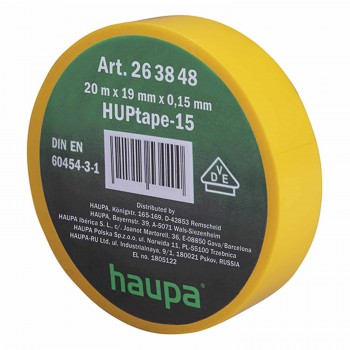 Insulation tape yellow 0.15 mm x 19 mm x 20m HAUPA