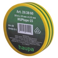 Insulation tape green/yellow 0.15 mm x 19 mm x 20m HAUPA