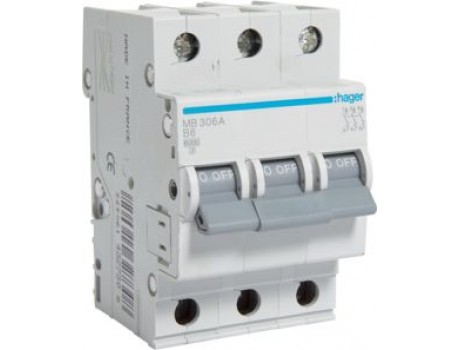 Miniature Circuit Breaker 6kA B 50A 3P Hager