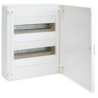 Surface mounting cabinet, white door 2x12 modules IP30 Golf Hager