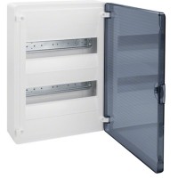 Surface mounting cabinet, transparent door 2x12 modules Golf Hager