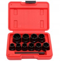 Bolt extractor socket set 9-19mm (10pcs) Kraft&Dele