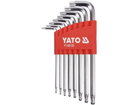 Набор ключей Torx T9-T40 (8шт) с шаром, L-образные YATO