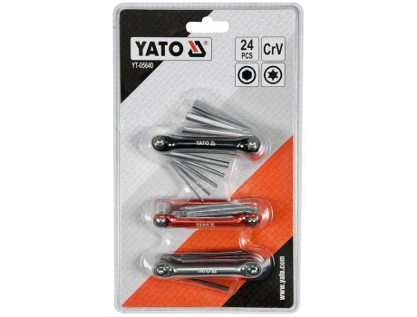 Набор складных ключей HEX, INCH, TORX (24 шт.) YATO