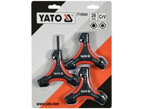 Atslēgu komplekts HEX, INCH, TORX (26 gab.) YATO