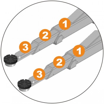 3 pakāpju sviras (pagarinātas) 715-1330mm hidrauliskajam pacēlājam PL-4.0-2D. Rezerves daļa (2gab.) PULI