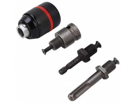 Urbjmašīnas patrona, pašfiksējoša 1/2'' Ø2-13mm ar adapteriem (4gab)