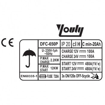 Зарядное устройство и стартер 12/24V 480A 1000Ah YOULI