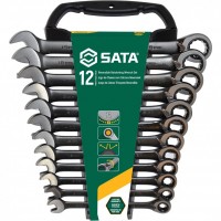 Набор реверсивных ключей с трещеткой (12шт) (8-19мм) SATA