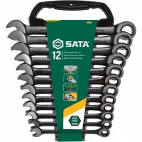 Combination ratcheting wrench set black 12pcs (8-19mm) SATA