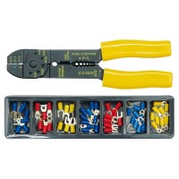 Wire stripper and crimping pliers with terminal connector set 100pcs