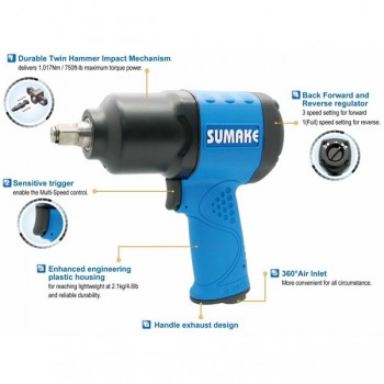 Composite air impact wrench 1/2" SUMAKE