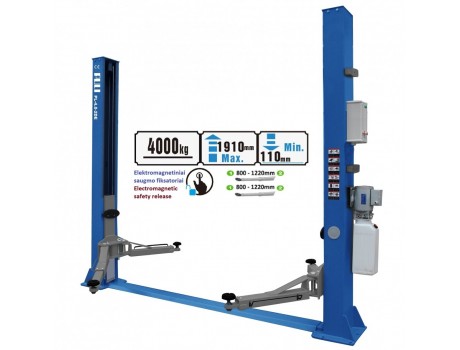 Hydraulic two post lift with electromagnetic release, 4.0t, 220V PULI