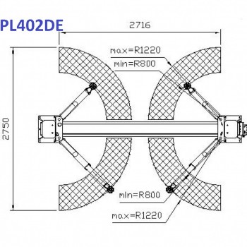 Гидравлический 2-стоечный подъемник с электромагнитным расцеплением 4.0t, 220V PULI