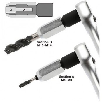 Adjustable tap socket M4-M14