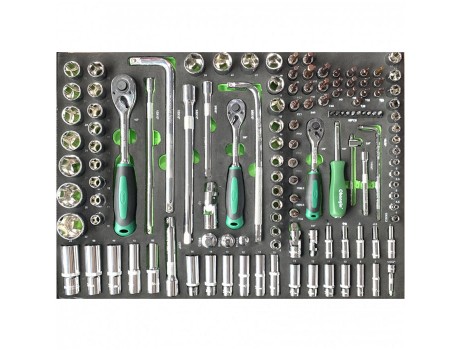 1/4" + 3/8" + 1/2" Dr. Socket wrench set 127pcs. Tray CHANGLU TOOLS