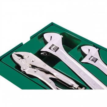 Tray. Adjustable wrench and pliers set 5pcs. SATA