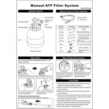 Маслораздаточный насос для трансмиссионного масла с комплектом переходников ATF (3литра) ÖLBOX GmbH