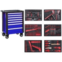 Roller cabinet with tool set trays, 181pcs.