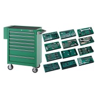 Roller cabinet with tool set trays, 246pcs.