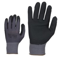 Knitted nylon gloves, black/gray, size 6/XS 126