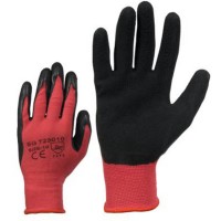 Work gloves, knitted nylon, latex coating, size 5/XXS 7230